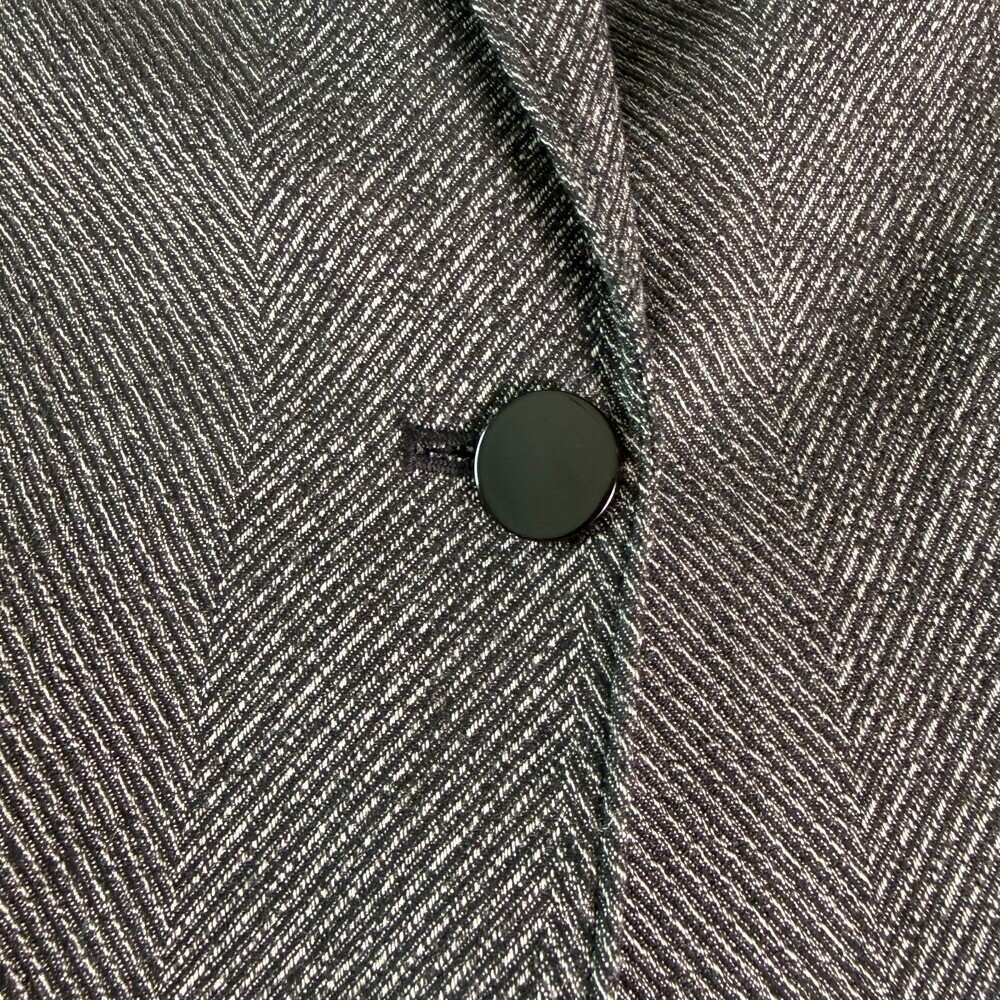 Calvin Klein Women's Herringbone Blazer, Sz 6, Gray Single Button Notched Lapel - Picture 8 of 16